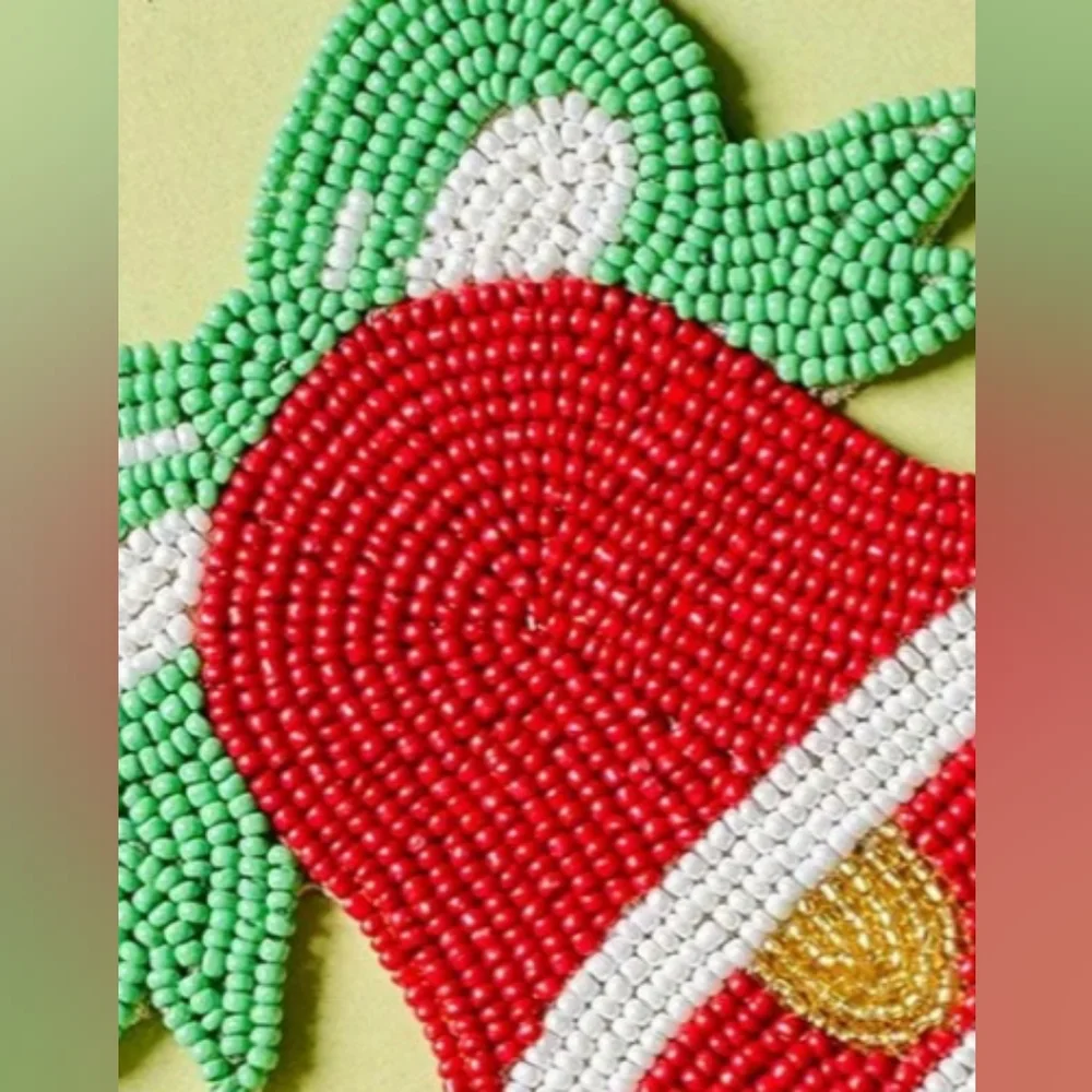 Beaded Christmas in July Bell Coasters Luxury table wear